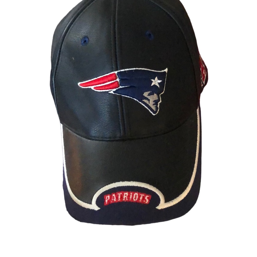 NFL New England Patriots black genuine leather baseball cap GoPatriots !🏈🏈🏈